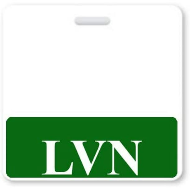 LVN Horizontal Nurse ID Badge Buddy with Green Border by Specialist ID Sold Individually